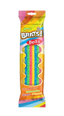 Brats! Belts Strawberry, Watermelon, Grape, Banana 50g
